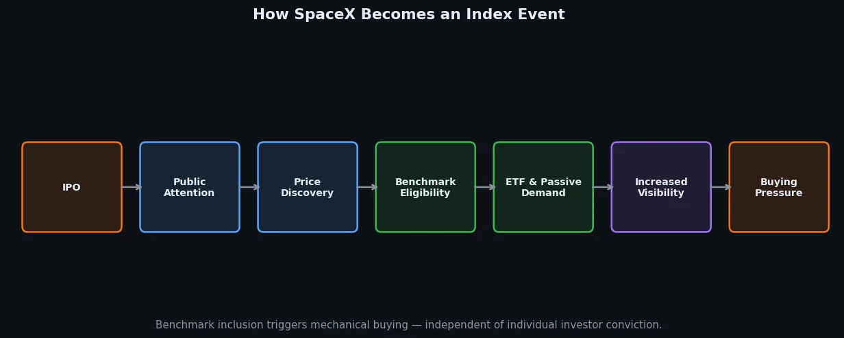 IPO to index event pipeline